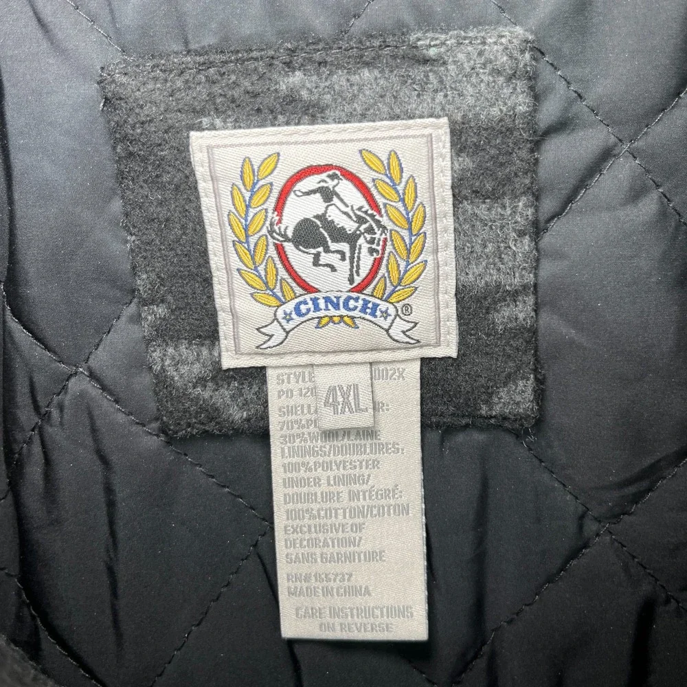 Cinch Concealed Carry Jacket Men's 4XL Black Aztec Wool Blend Cowboy Western EUC - Picture 5 of 16